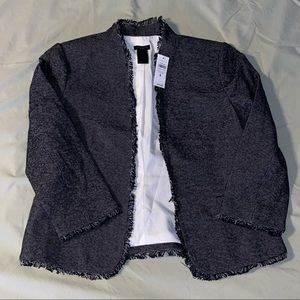 NWT Ann Taylor Factory Grey Frayed End Blazer!
